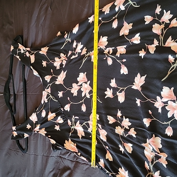 Aeropostale Sleeveless Floral Dress Black Ruffled Neckline Juniors Size XL - Picture 6 of 6